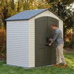 Abri de jardin - lifetime - 213 x 137 m - pvc - acier inoxydable - plancher antidrapant