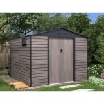 Abri de jardin mtal en acier galvanis effet bois gris 717 m - adelmo