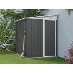 Abri de jardin m�tal adoss� en acier galvanis� anthracite 315 m� - daxton