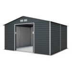 Abri de jardin métal gris 1020 m2 + kit dancrage Abri de jardin métal gris 1020 m2 + kit dancrage