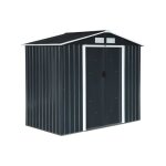 Abri de jardin en m�tal - houtland. 2. 71 m� anthracite - cabane � outils avec double portes coulissantes. ...