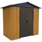 Abri de jardin mtal aspect bois 53 m2 yardmaster + kit dancrage