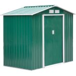 Outsunny - abri de jardin - tle dacier - 213x130x185cm - vert fonc
