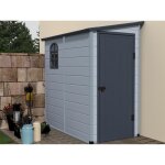Abri de jardin en rsine adoss gris clair 209 m alberto