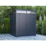 Abri de jardin en r�sine gris anthracite 365 m� avec plancher - minaro