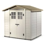 Abri de jardin en r�sine - habrita - toit bi - pente - 22 mm - 181 x 220 cm