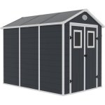 Abri de jardin r�sine texas - 5. 23 m� - kit dancrage inclus - anthracite