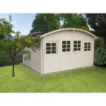 Abri de jardin - solid - dainville ii - bois certifi 28mm - double porte - menuisire - vitrage en verre ...
