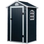 Outsunny - abri de jardin - pp - 134x104x204cm - gris fonc