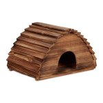 Relaxdays maison  hrisson design bois flamb avec fond protge des chats abri hxlxp : 25 x 40 x 30 ...