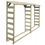 Abri de stockage pour bois de chauffage - vidaxl - double - 300 x 44 x 176 cm - pin imprgn - brun