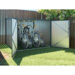 Abri  vlo mtal en acier galvanis effet bois 4 m pour 4 vlos - niki