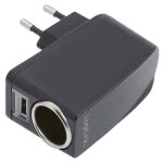 Adaptateur ac / dc - logilink - allume - cigare - prise femelle - usb - noir