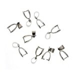 Accessoires cration blires attache pendentif 19 x 5 mm 10 pices gris