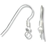 Accessoires cration crochets boucle doreille attache 18 mm (50 pices) argent