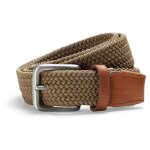 Ceinture tress�e jack & jones spring woven marron 35 cm - homme