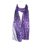 Foulard polyester leopard violet