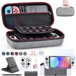Accessoires nintendo switch - innoaura - pack 18 en 1 - �tui de jeu - protecteur d�cran - gris
