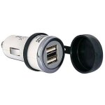 Accessoire tecmate - chargeur usb à double sortie 3300 ma avec fiche auto Accessoire tecmate - chargeur usb à double sortie 3300 ma avec fiche auto