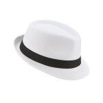 Accessoire de t�te pour d�guisement - chapeau borsalino blanc bande noire adulte