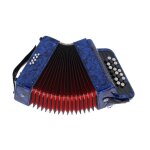 Accord�on accordian salutuya - instrument professionnel 22 touches 8 basses - bleu fonc�