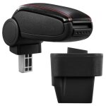 Accoudoir central pour opel astra h - avec compartiment - rembourr� - cuir - synth�tique - noir avec ...
