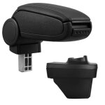 Accoudoir central rembourr� pour renault clio v - clio 5 similicuir noir avec coutures noires