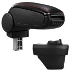 Accoudoir central rembourré pour renault clio v - clio 5 similicuir noir avec coutures rouges Accoudoir central rembourré pour renault clio v - clio 5 similicuir noir avec coutures rouges