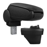 Accoudoir central rembourr pour renault clio v - clio 5 textile noir avec coutures noires