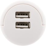 Double chargeur usb 21a avec anneau dextraction blanc - zenitech Double chargeur usb 21a avec anneau dextraction blanc - zenitech