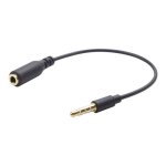 Adaptateur audio - gembird - cca - 419 - mini jack 4 p�les (f) vers (m) - 18 cm - noir