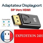 Adaptateur convertisseur displayport vers hdmi - insten - 4k - m�le vers femelle - noir