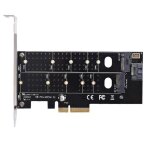 Adaptateur m. 2 ssd - pzcc - double m. 2 pcie x4 - support sata et pcie - compatible windows xp / 10