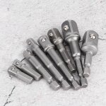 Adaptateur de douille - shipenophy - 8pcs - acier alli� - hexagonal 1 / 4in 3 / 8in 1 / 2in - visseuse ...