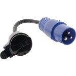 Adaptateur femelle 16a 2p + t en m�le cee17 - bleu - zenitech