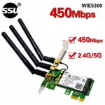 Adaptateur pci express carte wifi sans fil 450mbps à antenne lan 3pcs pour windows 7 - 8 - 10 - xp Adaptateur pci express carte wifi sans fil 450mbps à antenne lan 3pcs pour windows 7 - 8 - 10 - xp