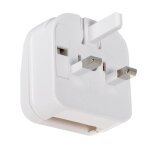 Adaptateur prise type c t�te plate avec c�ble droit � prise type g (uk) blanc