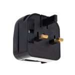 Adaptateur prise type e t�te large avec c�ble droit � prise type g (uk) noir
