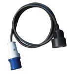 Adaptateur - prise mle cee p17 vers fiche femelle type schuko - 220 v - 16 a - 40 cm