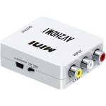 Convertisseur rca vers hdmi - adaptateur vido mini av - compatible 1080p - blanc