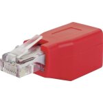 Adaptateur r�seau - schwaiger - ckr01 - rj45 femelle - rj45 m�le - cat 6 - rouge