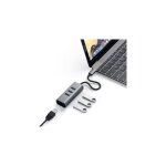 Hub usb - satechi - hub usb - c 4 en 1 - gris sid�ral - 3 ports usb - port ethernet rj45