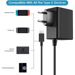 Adaptateur secteur pour nintendo switch / switch lite pd chargeur support mode tv charger rapide usb ...
