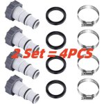 Adaptateur de tuyau de piscine - a - 2set - 32 � 38mm - collier inclus - raccordement filet� - piscines ...