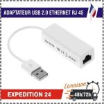 Adaptateur usb vers ethernet - isonix - rj45 10 / 100m - couleur blanche - fast ethernet - mise automatique ...