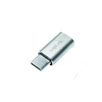 Adaptateur usb3. 1 - c vers micro usb2. 0 - logilink - argent - aluminium - male connector - au004