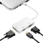 Adaptateur vid�o 3 en 1 - vshop - mini displayport vers hdmi - dvi - vga - blanc - facile � utiliser
