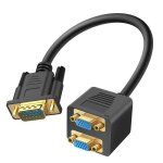 Adaptateur vido vga - linq - mle vers double vga femelle - compact - robuste - noir