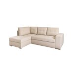 Aden - canap dangle convertible avec coffre en tissu - beige - angle gauche