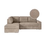 Aden - canap dangle convertible avec coffre en velours ctel - angle gauche - taupe